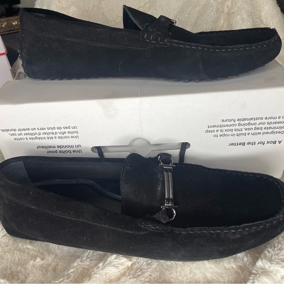 Aldo Other - Men's Black Suede Slip-On Loafers with Metal Bit